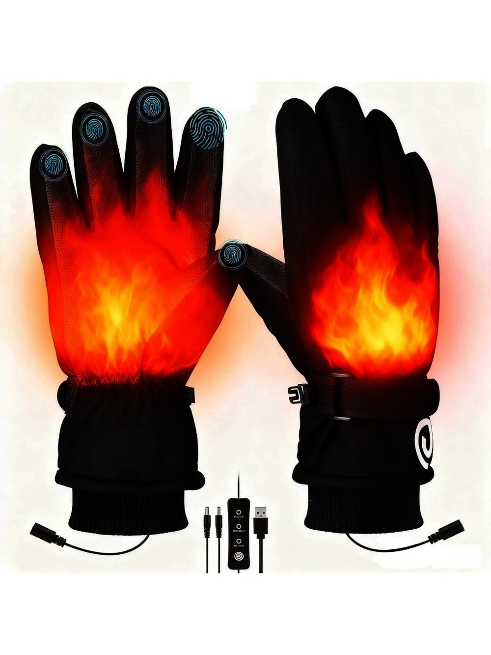 Color You USB Heated Gloves Winter Warm Heated Gloves Full & Half Heated Fing...
